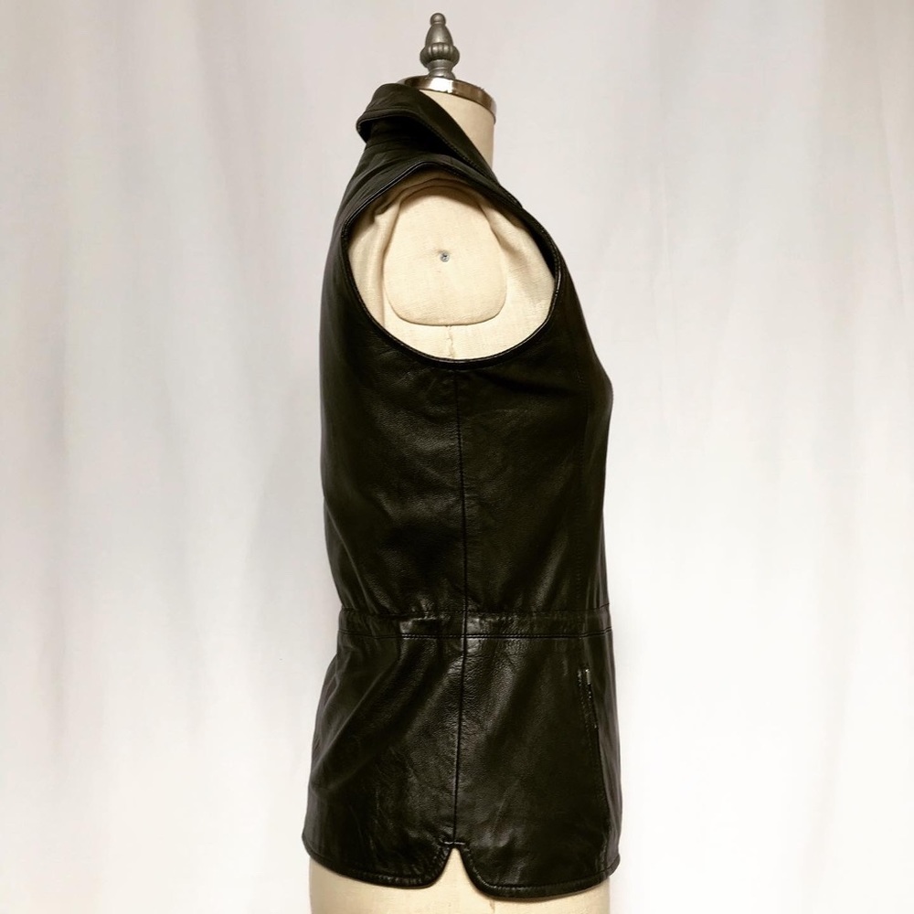 Vintage 90’s Black Leather Vest - Picture 6 of 8